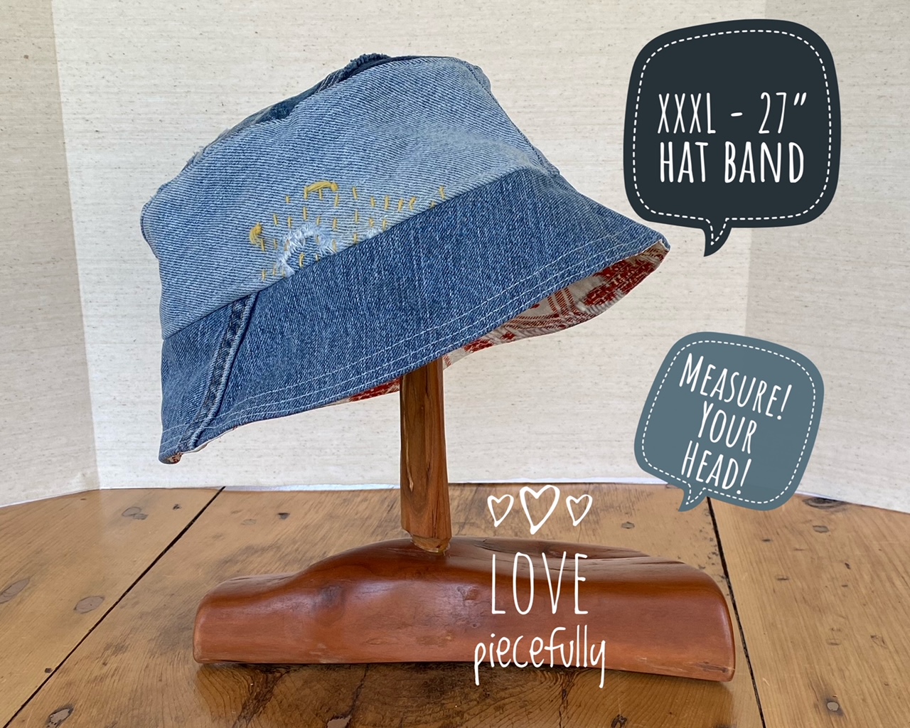 Clothing & Accessories :: Hats :: XXXL Denim Bucket Hat for Big